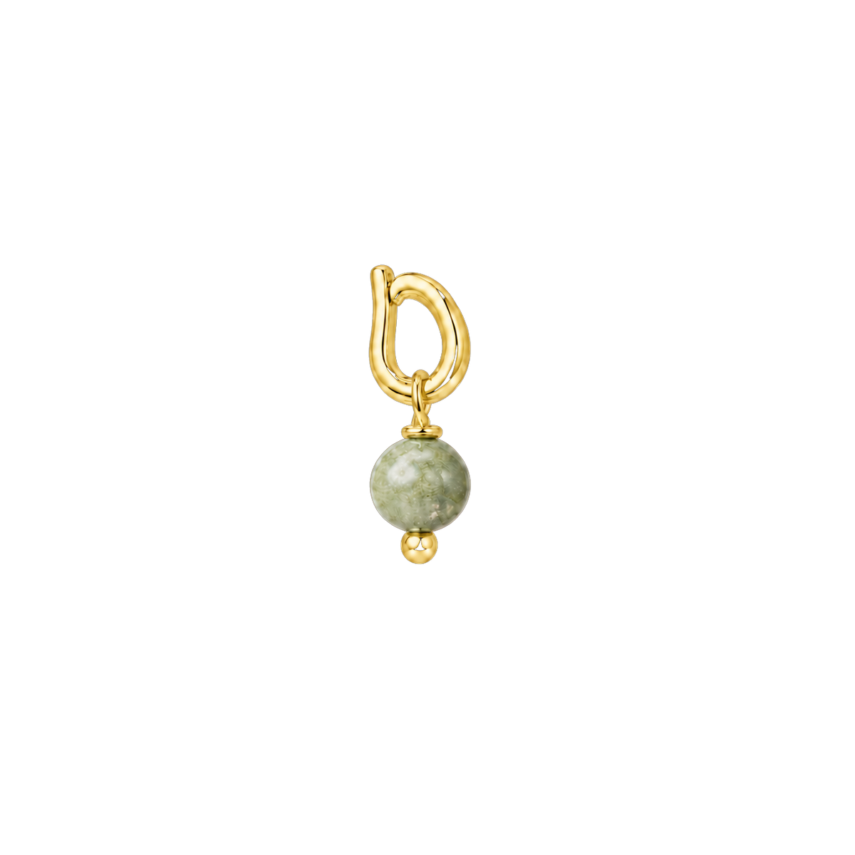 Jaspe Avocado fragment in 18K gold plating