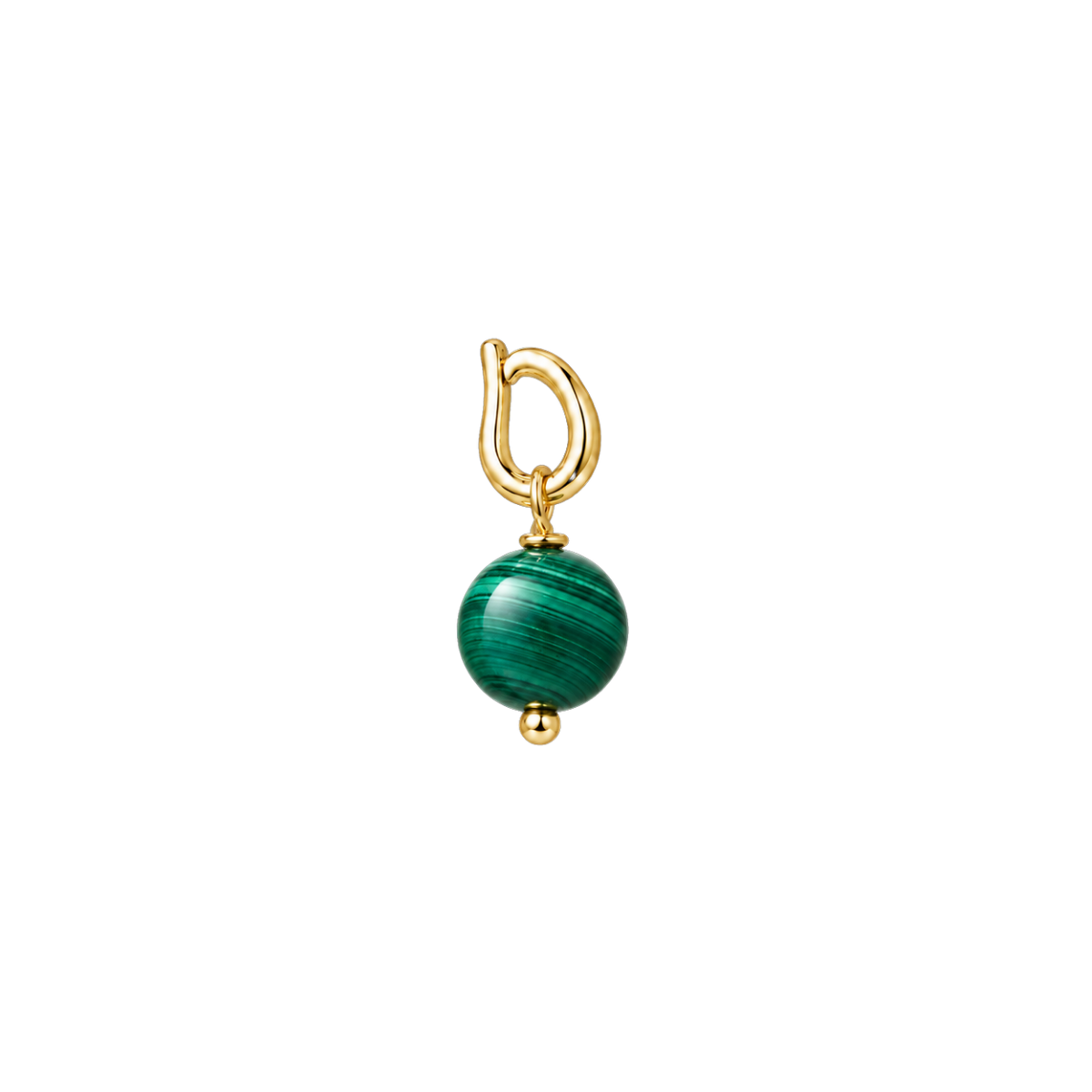Malachite fragment in 18K gold plating