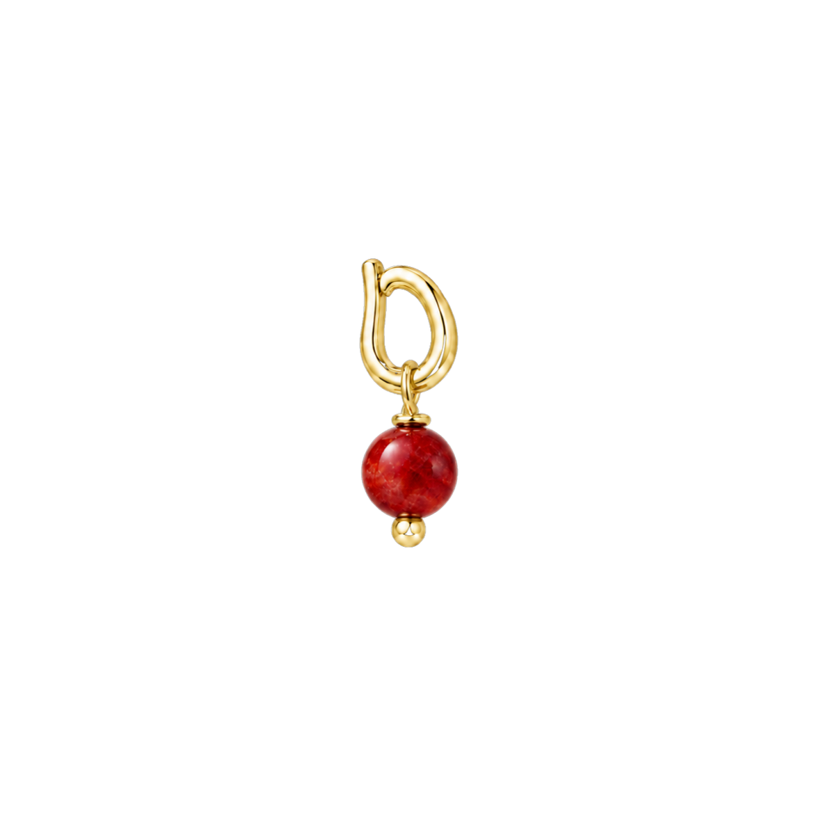 Red agate fragment in 18K gold plating